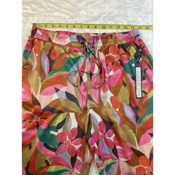 Charlie CWB Apparel Wide Leg Floral Womens Pants Sz M Poly Spandex With Pockets - Picture 9 of 10